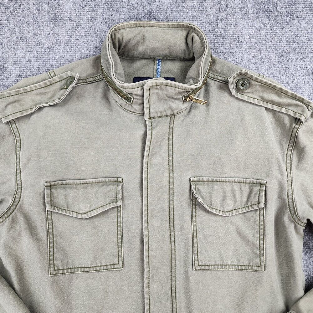 American Eagle Jacket Womens Medium Green Full Zip Button Up Military Chore Coat - Picture 9 of 16